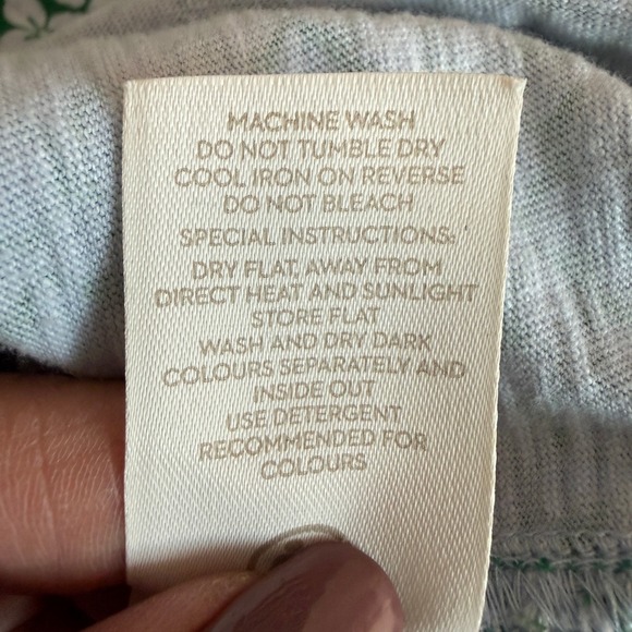 Boden Green White Geometric Floral Cotton Jersey Shirt Dress Tie Waist US 4R - Picture 6 of 11